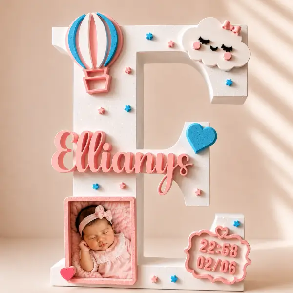 Letra Personalizada 3D para Bebé